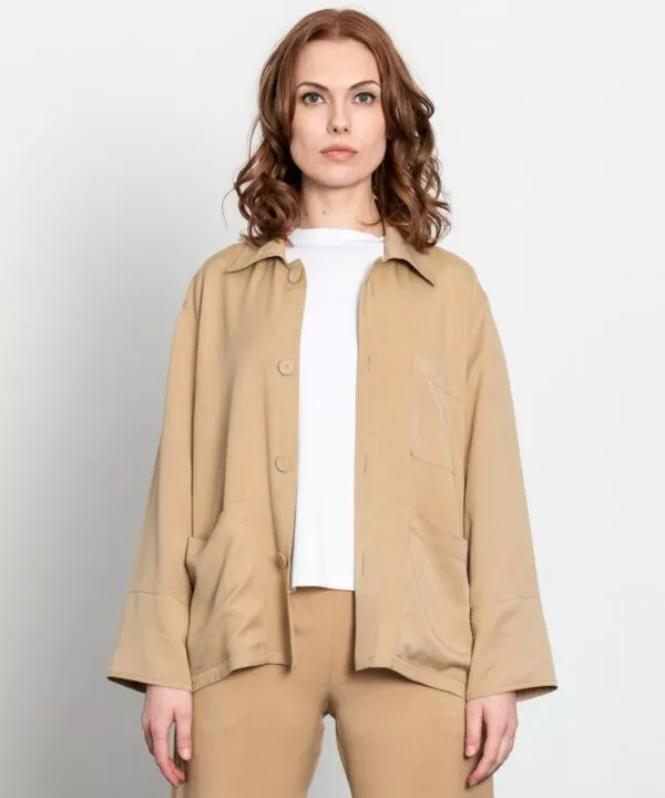 Jacke aus Tencel in Sand Farbe von ulliKo